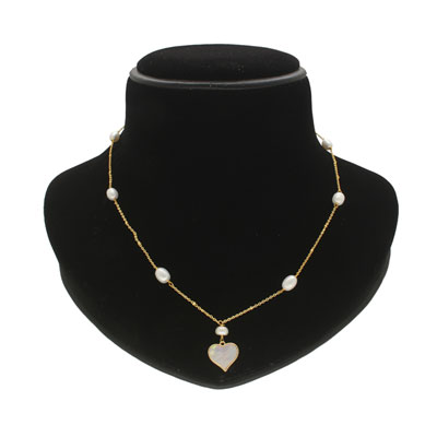 "Heart Pearl Pendant Set - JPJAN-24-057 - Click here to View more details about this Product